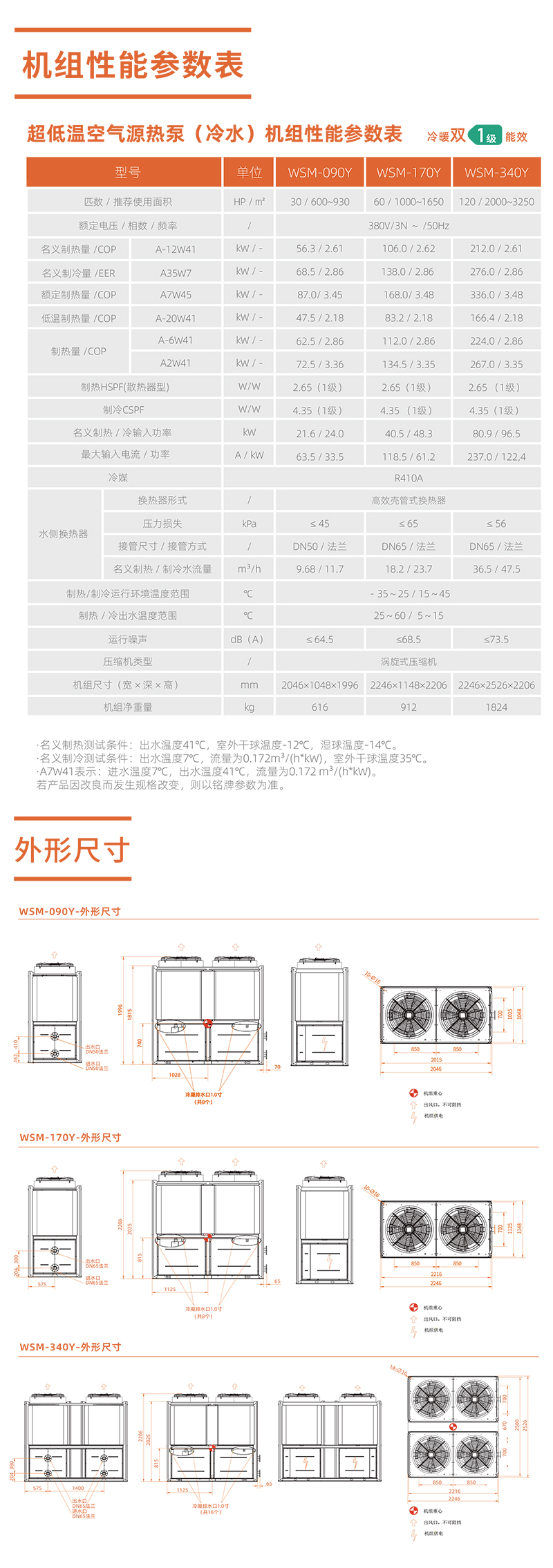 超低温商用空气源热泵WSM-090Y